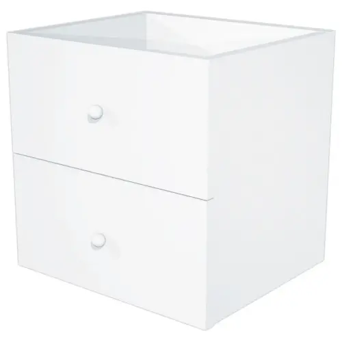 2 Tiroirs MAXI case blanc montés