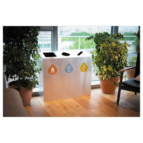 Poubelle 3 flux 60L 
