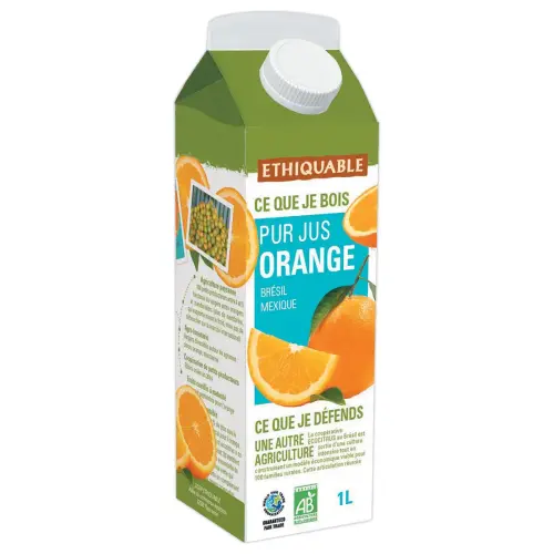 Brique 1 litre de jus d'orange BIO