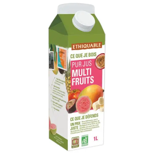 Brique 1 litre de jus multifruits BIO