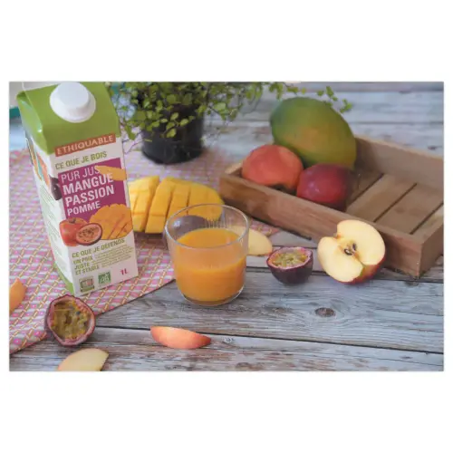Brique 1 litre de jus mangue passion BIO - ETHIQUABLE 