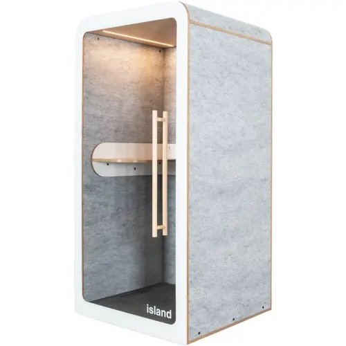 Cabine acoustique 1 place SOLO - gris clair 