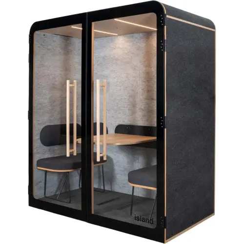 Cabine acoustique 2 places DUO banquette - anthracite 