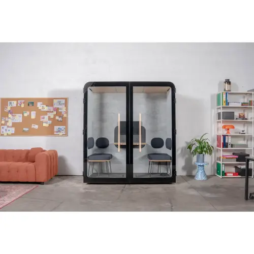 Cabine acoustique 2 places DUO banquette - anthracite 