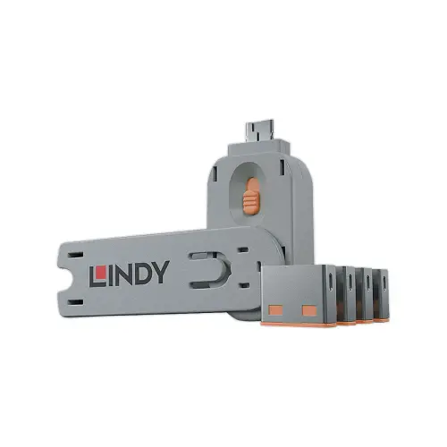 Clé pour bloqueurs de port USB Type A - 4 verrous - Orange - LINDY