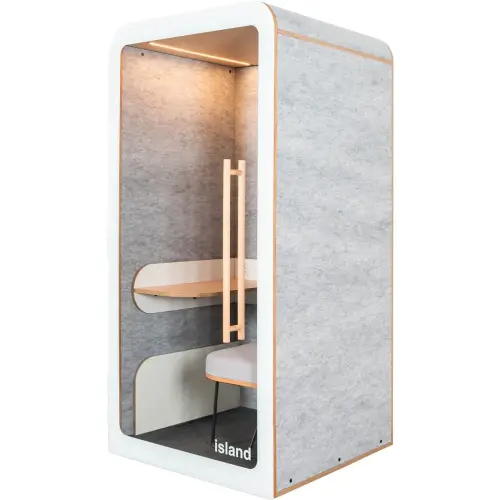 Cabine acoustique 1 place DESK baquette - gris clair