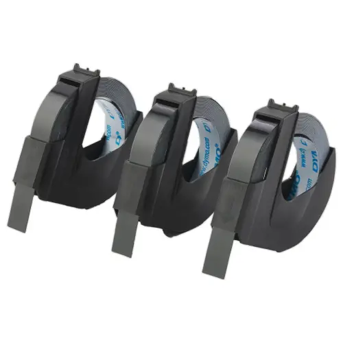 3 Rubans de marquage 3D Dymo 9 mm x 3 m Noir brillant 