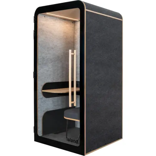 Cabine acoustique 1 place DESK banquette - anthracite