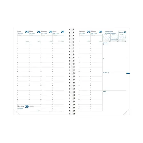 Agenda semainier QuoVadis Ministre S Bloom - 16x24cm - Rose