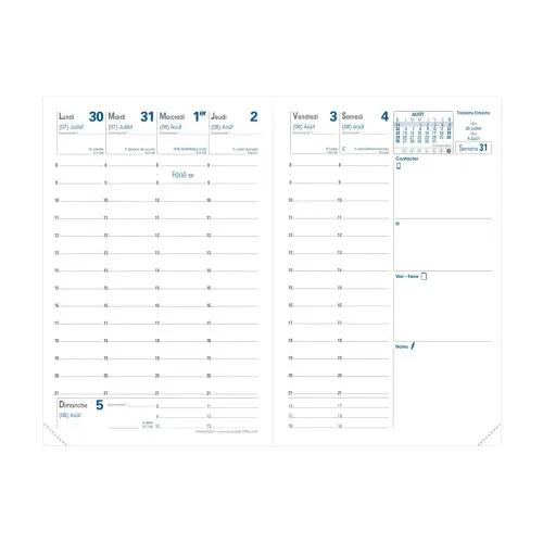 Agenda semainier QuoVadis Bloom - 10x15cm - Rose
