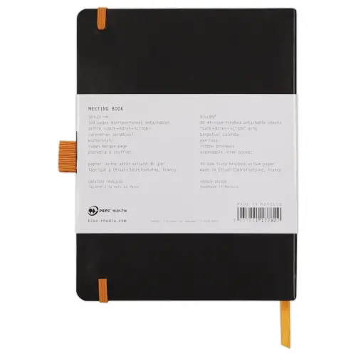 Carnet agenda perpetuel Meeting RHODIA16x21 cm Black 