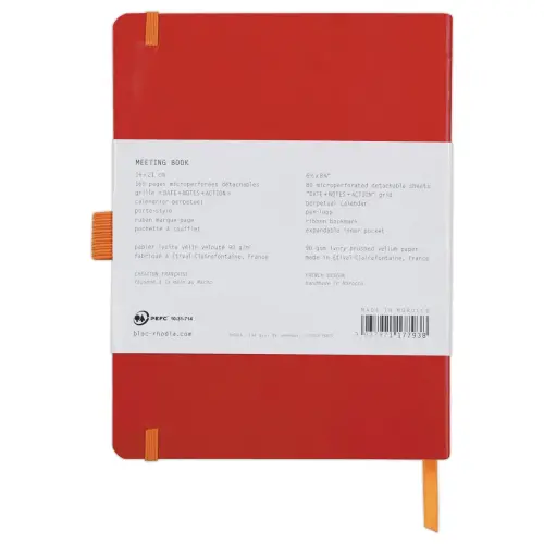 Carnet agenda perpetuel Meeting RHODIA16x21 cm Coquelicot