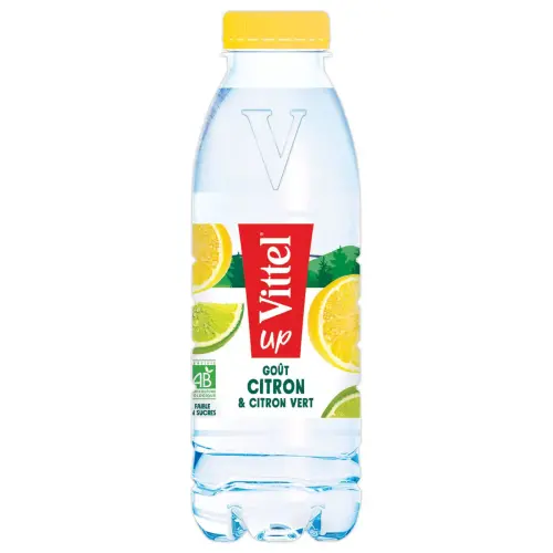 24 Bouteilles d'eau aromatisée - 50 cl - Citron vert - VITTEL