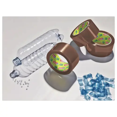 Ruban adh&eacute;sif PET recycl&eacute; 66m x 50mm - Havane 