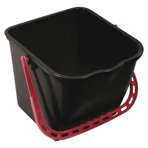 Seau 15 L noir avec anse rouge 