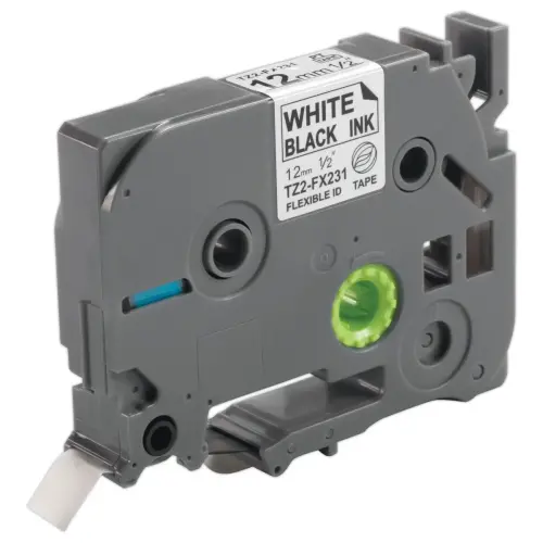 Ruban comp BROTHER lamin&eacute; flexible TZe-FX231 12mm blanc impresison nr 