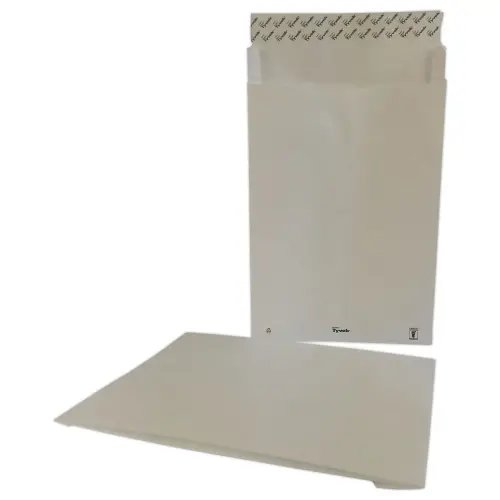 20 Pochettes TYVEK blanc indéchirable 250x330 mm à soufflet 38 mm