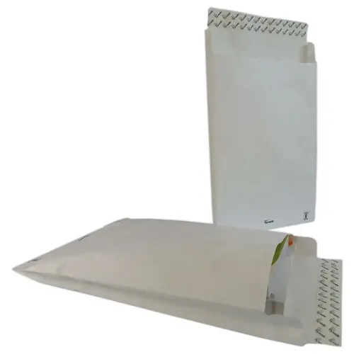 20 Pochettes TYVEK blanc indéchirable 250x330 mm à soufflet 38 mm
