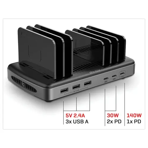 Station de Charge USB - 6 ports - 160W - LINDY
