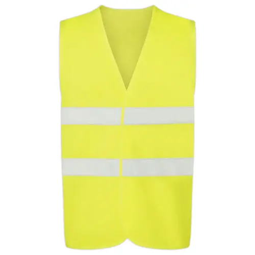 Gilet de sécurité jaune fluo - 2 bandes rétrofléchissantes - RG