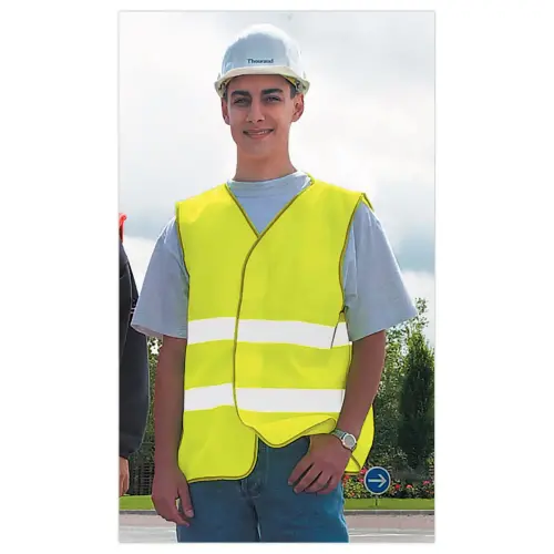 Gilet de sécurité jaune fluo - 2 bandes rétrofléchissantes - RG