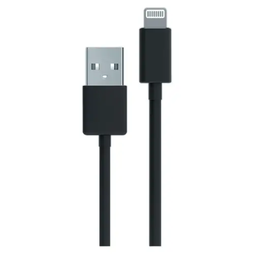 Câble USB-A Lightning 1m Noir