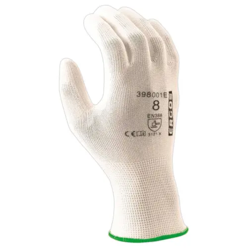 12 paires de gants polyester - blanc - Taille 10 - RG 