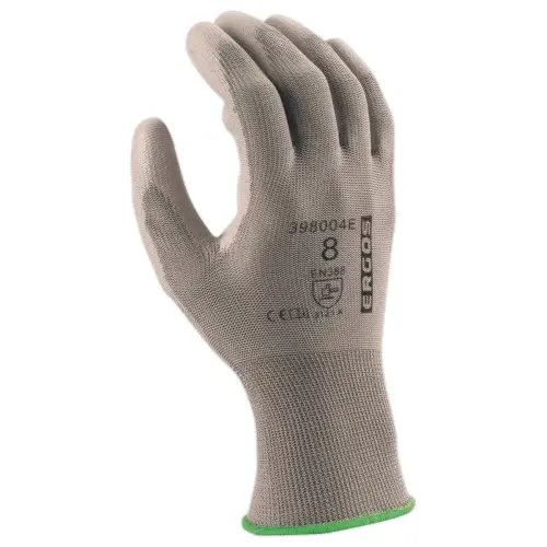 12 paires de gants polyester - Taille 9 - Gris - RG