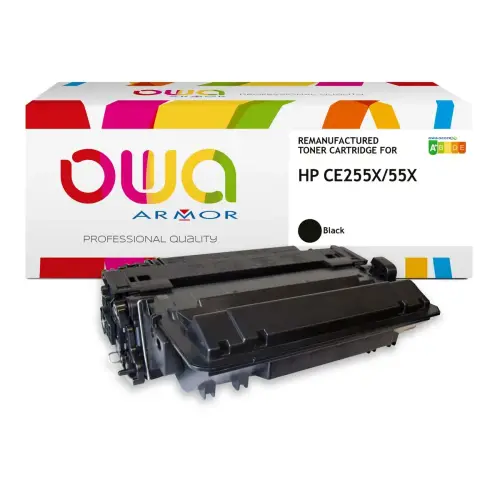 Toner &eacute;quivalent HP CE255X tr&egrave;s haute capacit&eacute; - Noir - Owa 