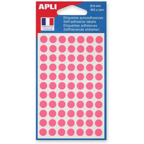 Pastilles gommettes de signalisation rondes - &Oslash; 8 mm - rouge - APLI 