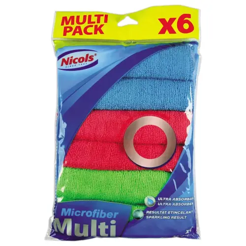6 lavettes multiusages microfibres 