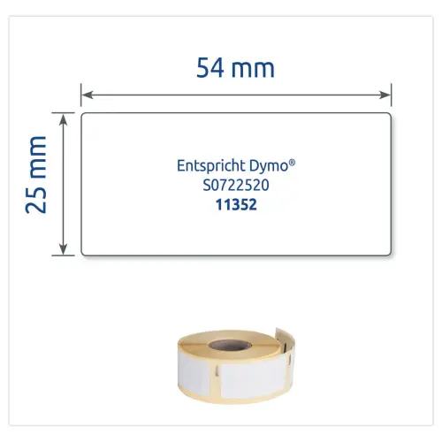 Rouleau de 500 étiquettes blanches 54x25 mm pour DYMO LW 450