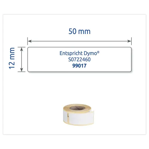 Rouleau de 110 étiquettes blanches 50x12 mm pour DYMO LW 450