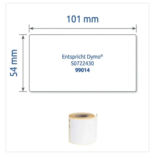 Rouleau de 100 étiquettes blanches 101x54 mm pour DYMO LW 450