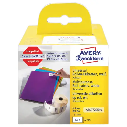 Rouleau de 1000 étiquettes blanches 57x32 mm pour DYMO LW 450