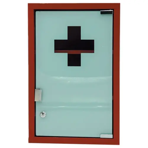 Armoire à pharmacie rouge 2 étagères
