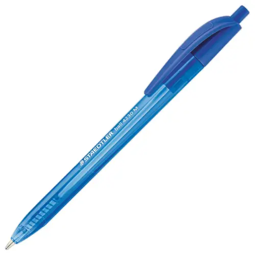 Stylo-bille triangulaire r&eacute;tractable pointe moyenne 1 mm bleu 