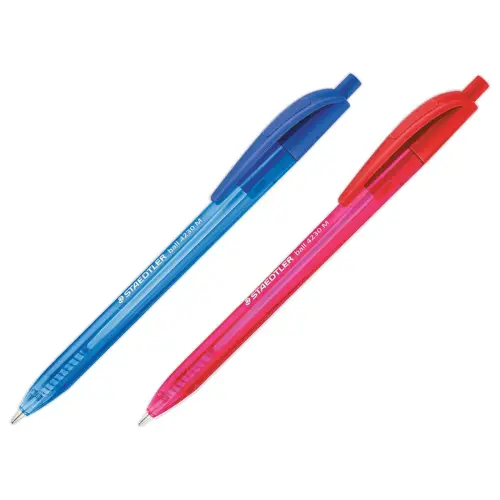 Stylo-bille triangulaire r&eacute;tractable pointe moyenne 1 mm bleu 