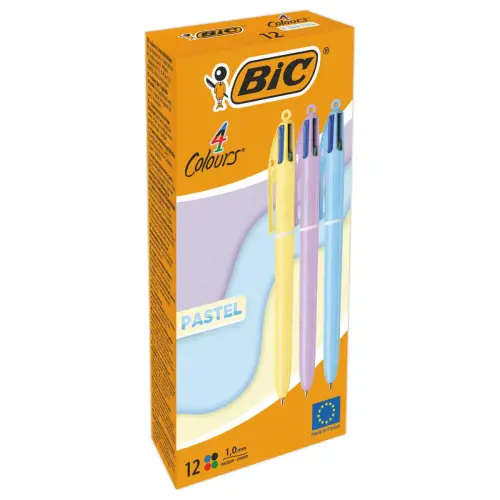 Stylo bille 4 couleurs Pastel - Ecriture moyenne - BIC