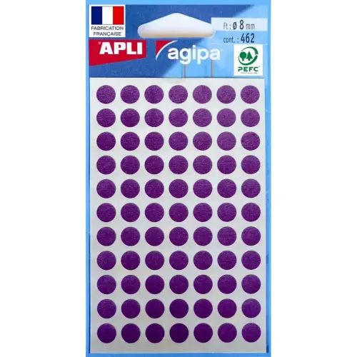 Pastilles gommettes de signalisation rondes - &Oslash; 8 mm - rouge - APLI 