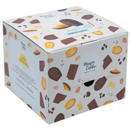 30 Madeleines noix de coco - Coque chocolat noir - Maison Colibri