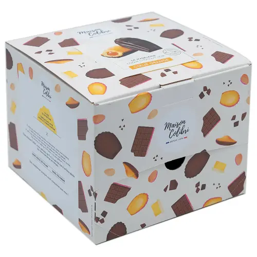 30 Madeleines orange - Coque chocolat noir - Maison Colibri
