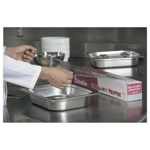 Boîte distributrice film alimentaire étirable 300 m x 45cm