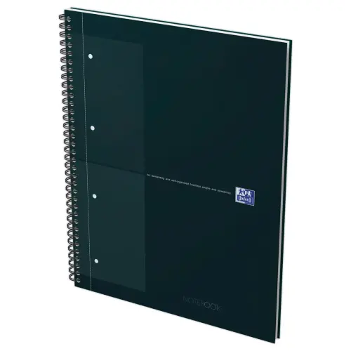 Cahier spirale Notebook A4+, 160p, 5x5, Oxford international Noir