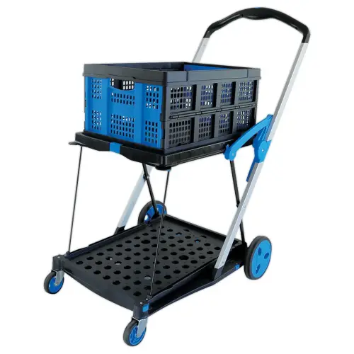 Chariot pliant double plateaux