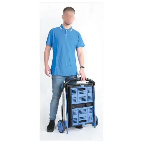 Chariot pliant double plateaux