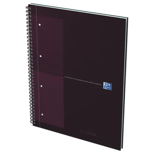 Cahier spirale Notebook A4+, 160p, 5x5, Oxford international Rouge