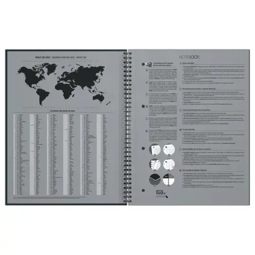 Cahier spirale Notebook A4+, 160p, 5x5, Oxford international Rouge