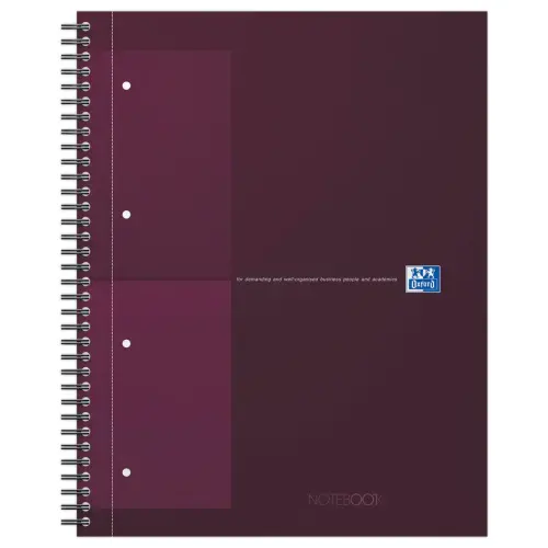 Cahier spirale Notebook A4+, 160p, 5x5, Oxford international Rouge