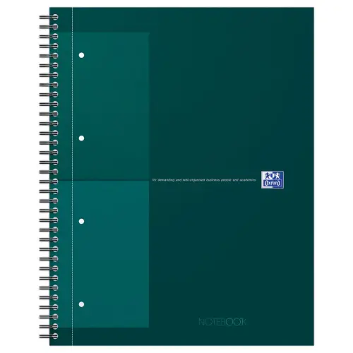Cahier spirale Notebook A4+, 160p, 5x5, Oxford international Vert
